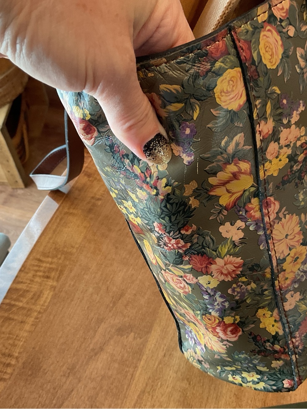 Patricia Nash Floral English Country Varsi Tote with Terresa Wallet Olive Green - Picture 5 of 16